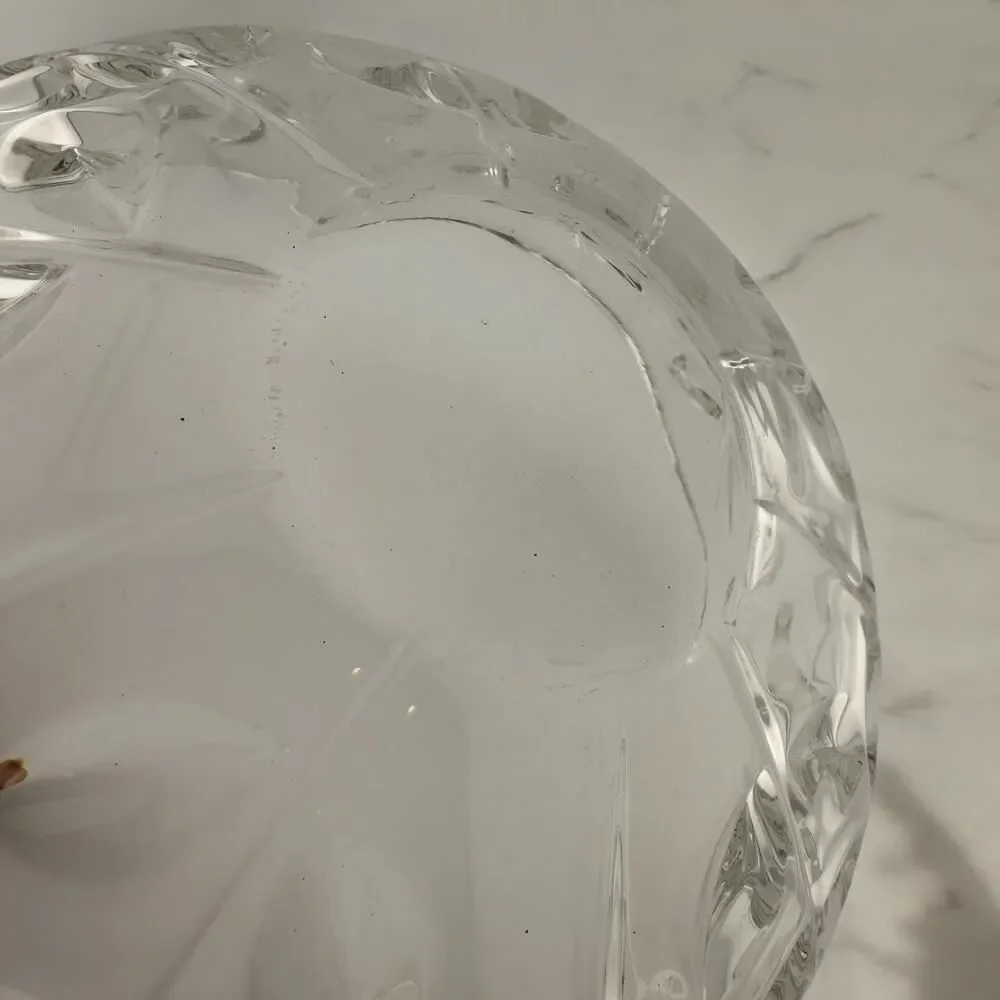 Tiffany & Co. Crystal Floral Vine Bowl 9.5 Inches Wide 4.5” High
